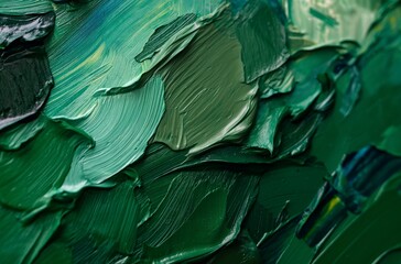 Green oil paint strokes