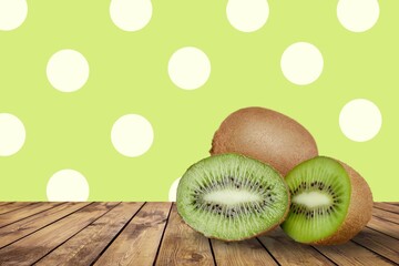 Fresh ripe green kiwi fruit