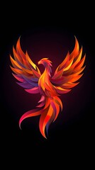 Render neon color light phoenix background, The phoenix wallpapers are available in hd - obrazy, fototapety, plakaty