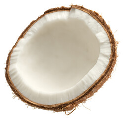 Fresh coconut meat isolated on white background. - 773119415