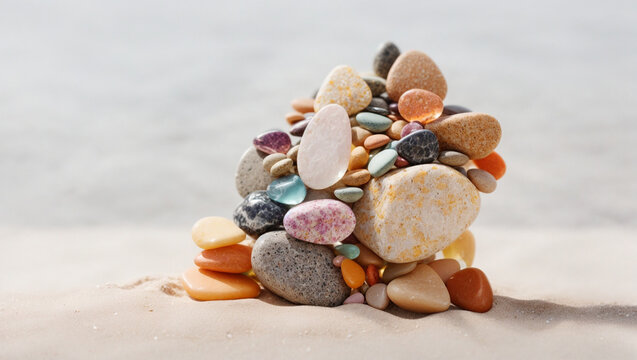 High quality photo of colorful rocks on the beach 29
