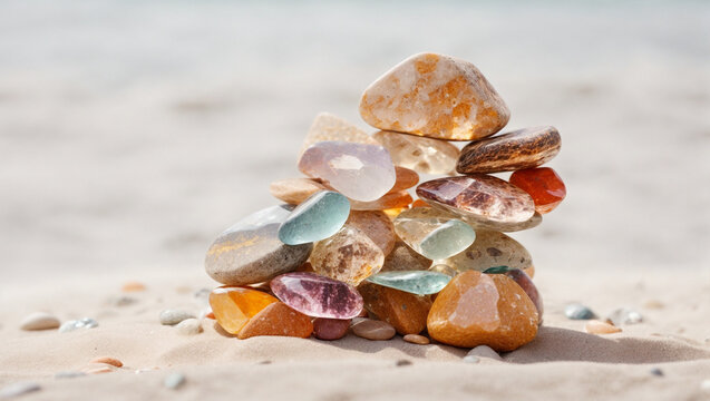 High quality photo of colorful rocks on the beach 16