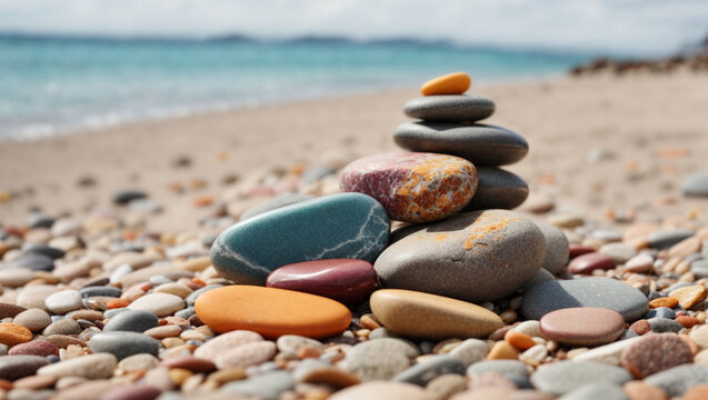 High quality photo of colorful rocks on the beach 11