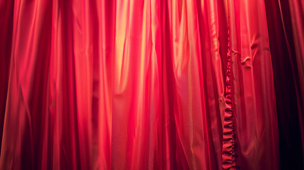 Velvet texture of the red theater curtain seen up close at the end of a performance. Velvet, texture, fabric, theater, generative