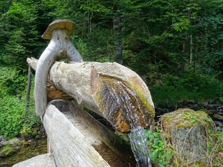 a Well designed water spring in Baiersbronn in the German Black Forest