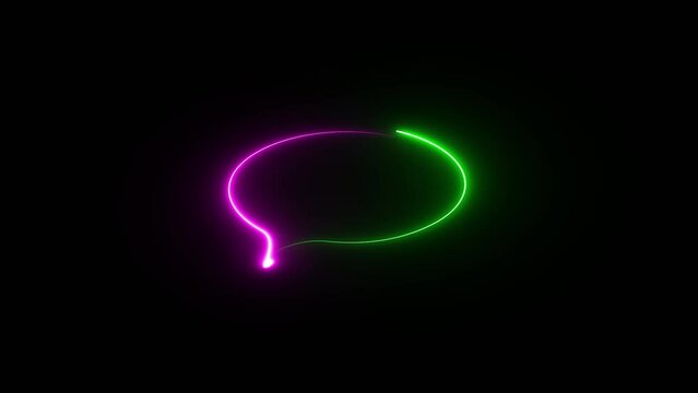 Neon Message box icon. Animated glowing green neon SMS icon on black background. Social Media Chat Icon Neon Light. New  messenger social media network logo icon.;