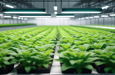 Hydroponic greenhouse. Modern agricultural technologies for growing organic products
