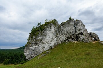 Cloudy sky over the rock