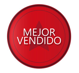 Vector e ilustración de icono rojo circular con una gran estrella 