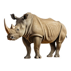 Fototapeta premium rhino looking isolated on white