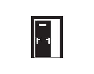 Door icon isolated on white background. Vector illustration.