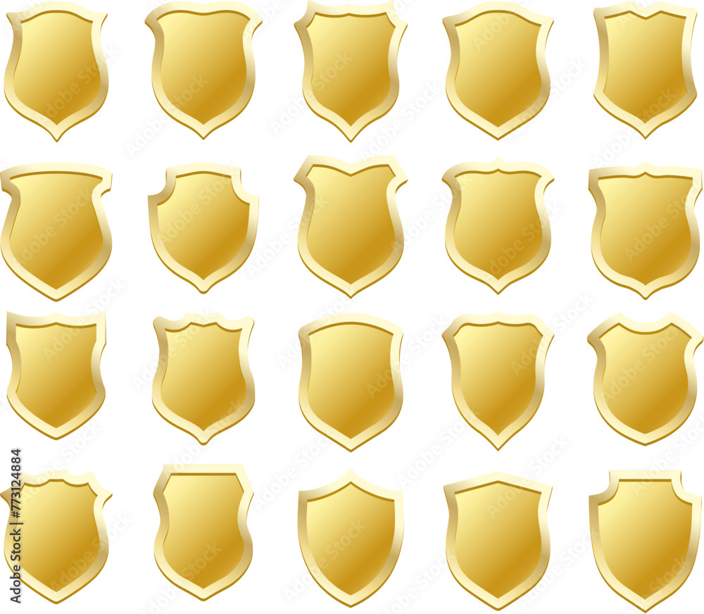 Canvas Prints golden shield design set