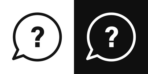 Ask Question and Interrogation Icon Set. Information FAQ and Query Web Symbols. - obrazy, fototapety, plakaty