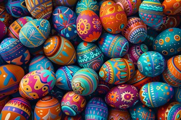 Fototapeta na wymiar a pile of colorful eggs