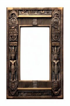 a gold frame with egyptian symbols