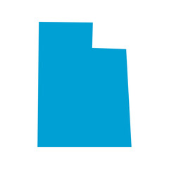 Utah United States Map Design Elements Vector Illustration with Silhouettes and Geographic Boundary