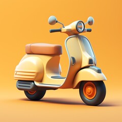 a yellow scooter on a yellow background