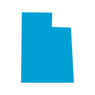 Utah United States Map Design Elements Vector Illustration with Silhouettes and Geographic Boundary