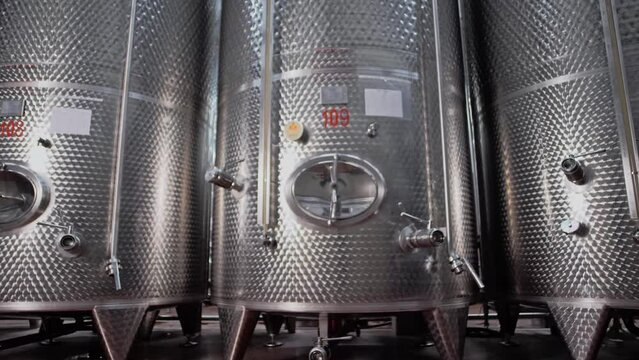 Chrome plated tanks for turning must into wine 