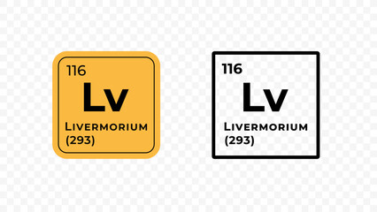 Livermorium, chemical element of the periodic table vector design - obrazy, fototapety, plakaty