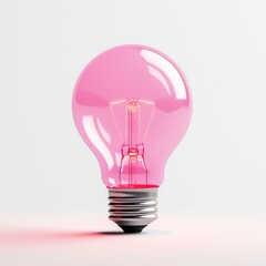 a light bulb with a pink light