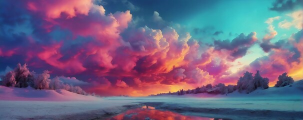 Fototapeta na wymiar Colorful clouds in the sky 