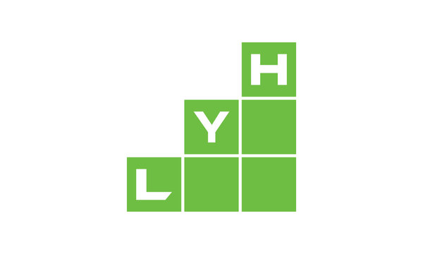 LYH initial letter financial logo design vector template. economics, growth, meter, range, profit, loan, graph, finance, benefits, economic, increase, arrow up, grade, grew up, topper, company, scale
