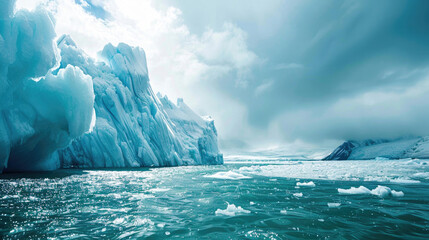 Dramatic evidence of climate change as glaciers melt - obrazy, fototapety, plakaty