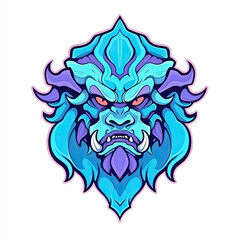 A logo of a blue Ladon dragon head