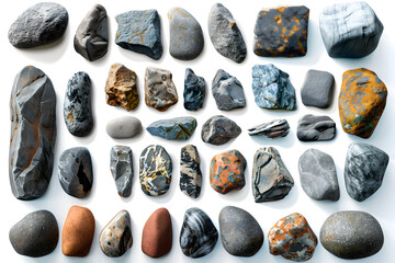 A collection of rocks with different colors and textures. Generative AI