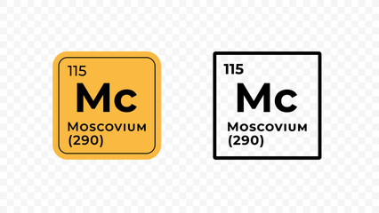 Moscovium, chemical element of the periodic table vector design - obrazy, fototapety, plakaty