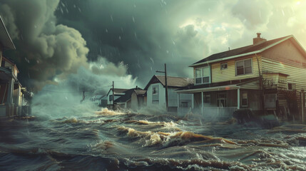 The devastating impact of extreme weather events caused by climate change - obrazy, fototapety, plakaty