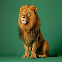 Genuine Lion Image: Chroma Key Green Background