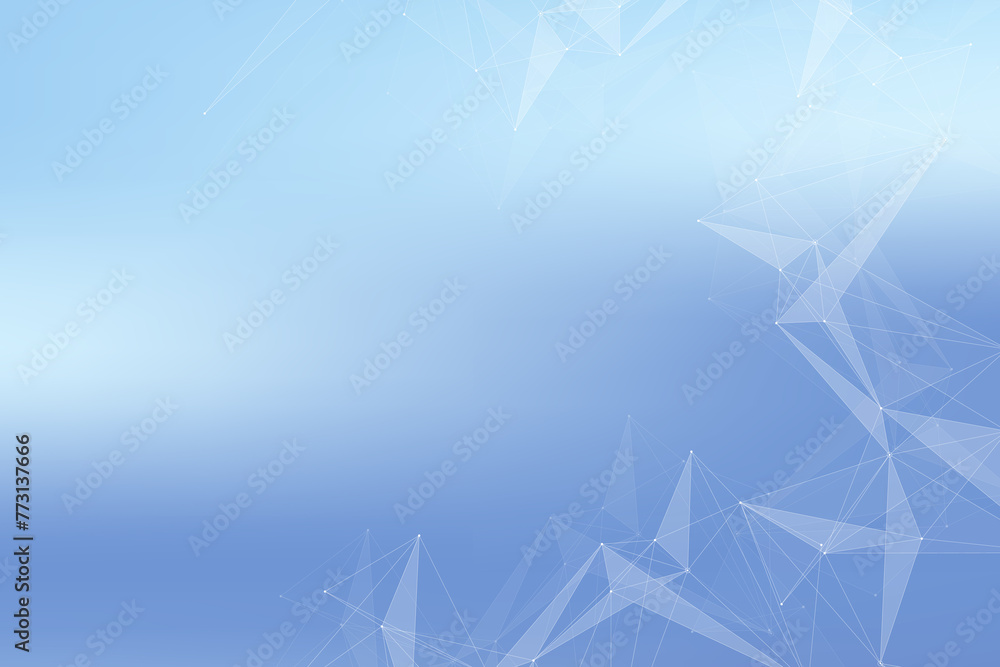 Poster Geometric graphic background molecule and communication. Big data complex with compounds. Lines plexus, minimal array. Digital data visualization. Scientific cybernetic illustration.