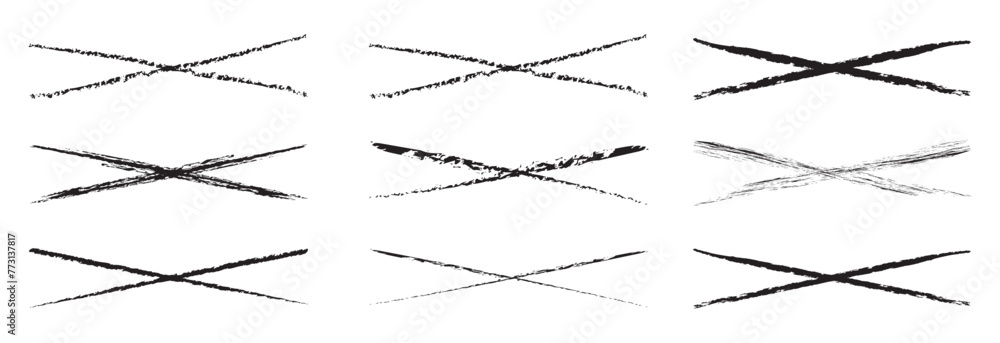 Poster swift crossed and wavy underlines. underline markers collection. vector illustration of scribble lin