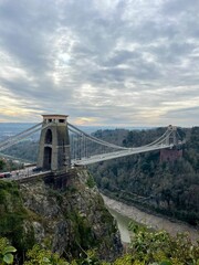 Stunning landscape featuring a suspension bridge: Bristol suspension bridge