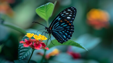 A butterfly is sitting on a yellow flower - 773138496