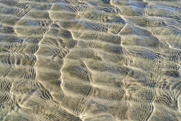 Water ripples at Sinepuxent Bay within Assateague Island National Seashore in Berlin, Maryland.