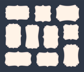 Set of vintage label frame vector ilustration