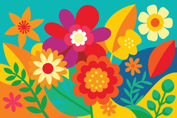 Fototapeta na wymiar Colorful Summer Floral Background design