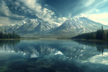 Schapenvacht deken met foto Aoraki/Mount Cook a lake with mountains in the background