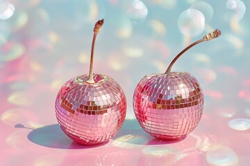 a pair of disco balls
