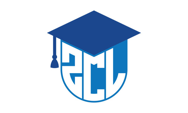 ZCL initial letter academic logo design vector template. school college logo, university logo, graduation cap logo, institute logo, educational logo, library logo, teaching logo, book shop, varsity