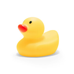 rubber duck to play and have fun in the bathtub, with transparent bottom and shadow