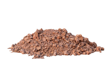Pile of soil prepare for use in construction. on isolated transparent background, PNG File