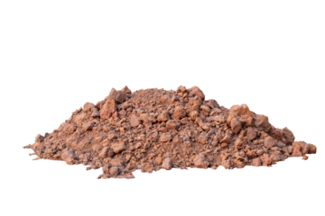 Pile of soil prepare for use in construction. on isolated transparent background, PNG File