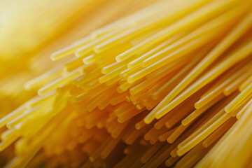 close up of raw spaghetti - Powered by Adobe