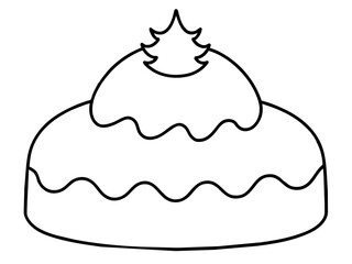 christmas cake single continuous one line out line vector art  drawing  and tattoo design
