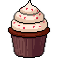 pixel art of cup cake snack - 773146072