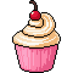 pixel art of cup cake snack - 773146074